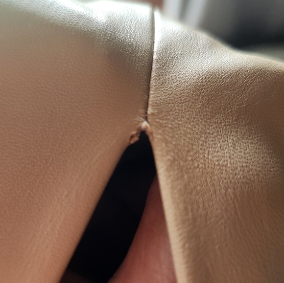 Zara Faux Leather Strapless Bloggers Favorite Back Slit Midi Dress Cream Small - Picture 14 of 16